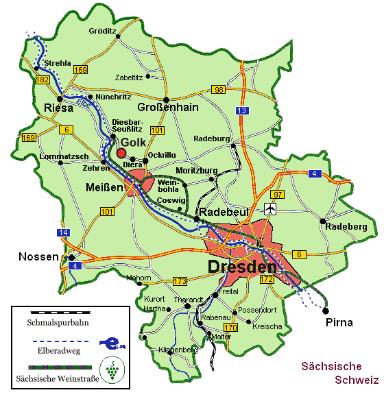 Map von Elbland und den Ferienwohnungen